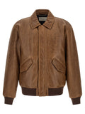 Saint Laurent Brown Lamb Leather Leather Jacket Saint Laurent