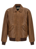 Saint Laurent Brown Lamb Leather Leather Jacket Saint Laurent
