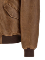 Saint Laurent Brown Lamb Leather Leather Jacket Saint Laurent