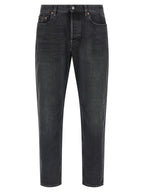 Saint Laurent Black Cotton Straight-Leg Jeans Saint Laurent