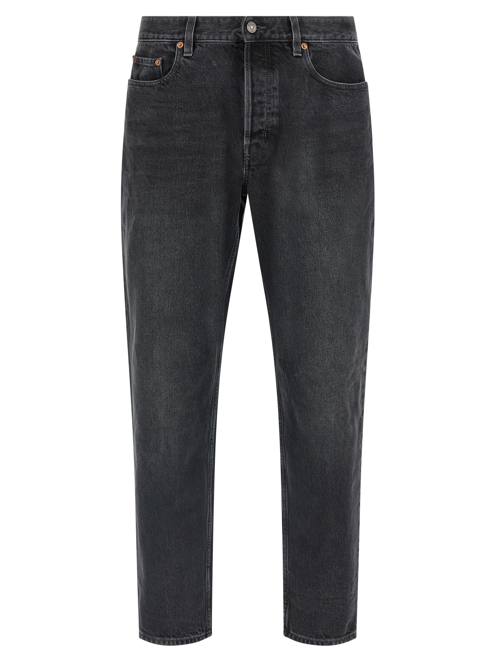 Saint Laurent Black Cotton Straight-Leg Jeans Saint Laurent