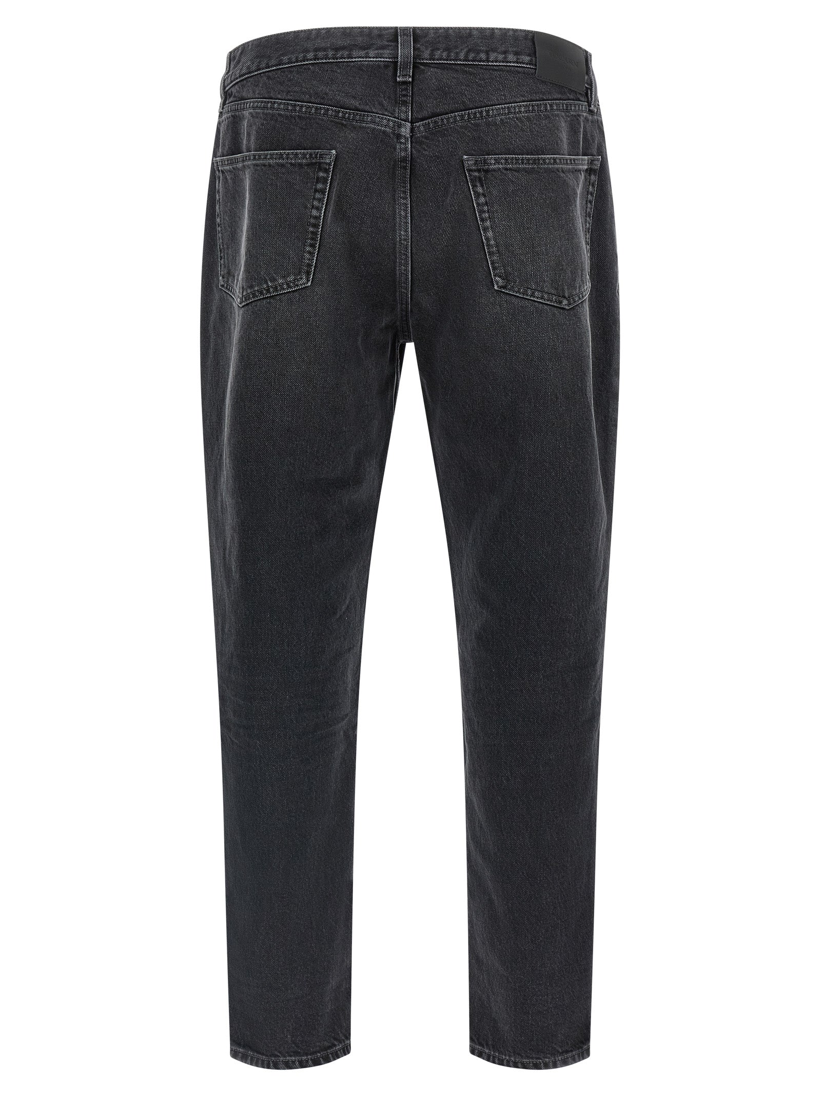 Saint Laurent Black Cotton Straight-Leg Jeans Saint Laurent