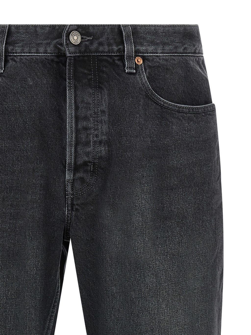 Saint Laurent Black Cotton Straight-Leg Jeans Saint Laurent