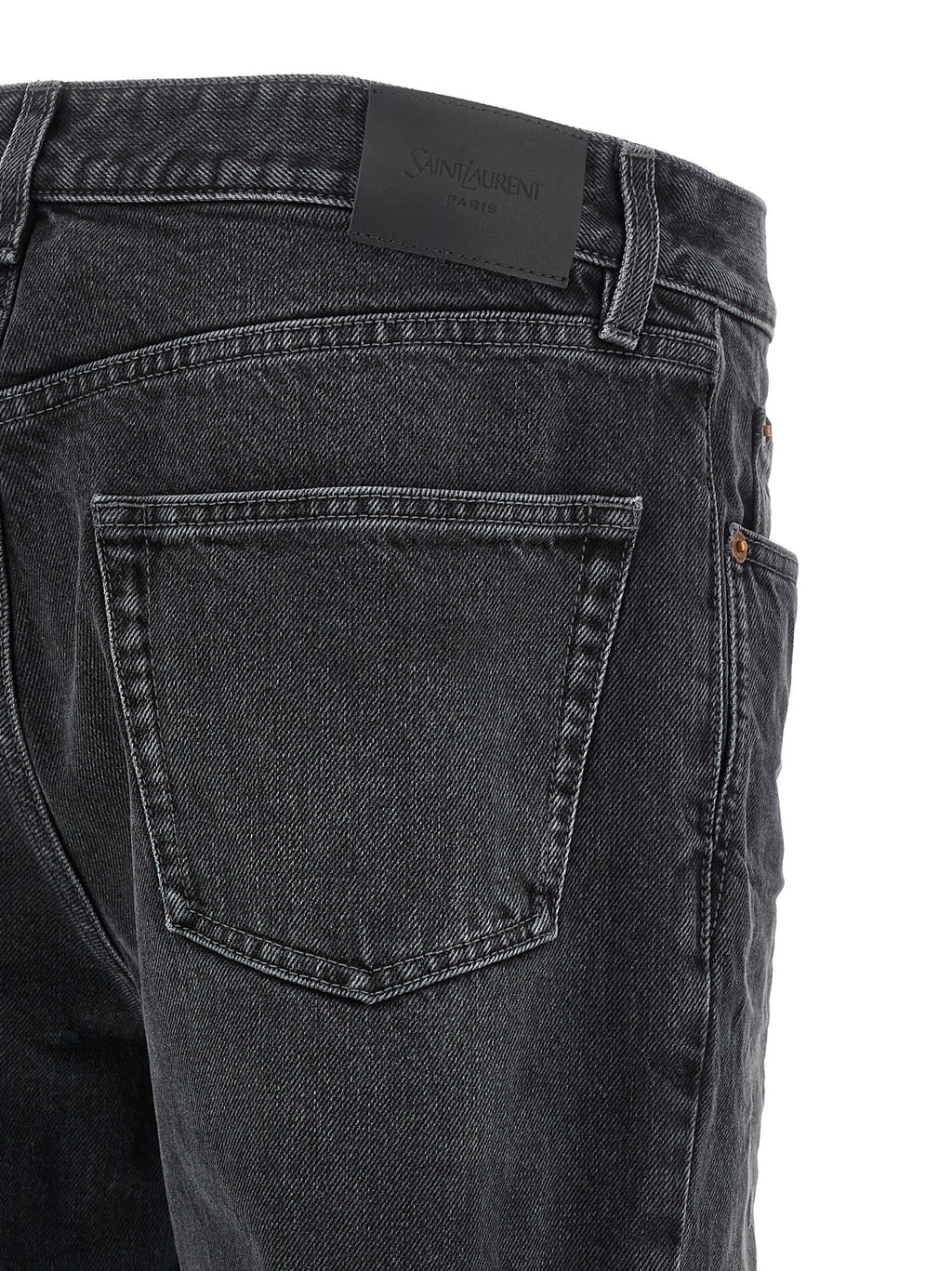 Saint Laurent Black Cotton Straight-Leg Jeans Saint Laurent