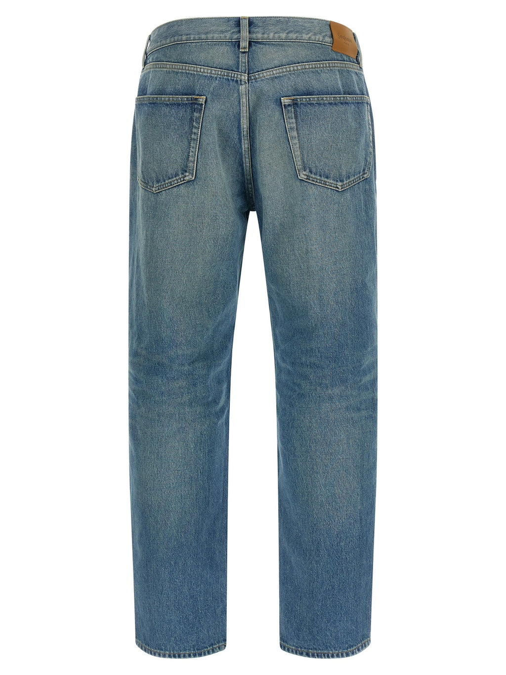 Saint Laurent Blue Cotton Straight-Leg Jeans Saint Laurent