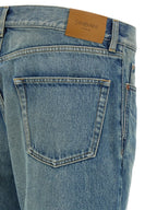 Saint Laurent Blue Cotton Straight-Leg Jeans Saint Laurent