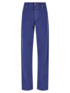 Versace Blue Cotton Straight-Leg Jeans Versace