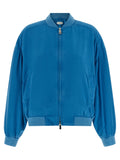 Versace Blue Silk Bomber Versace
