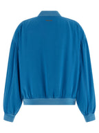 Versace Blue Silk Bomber Versace