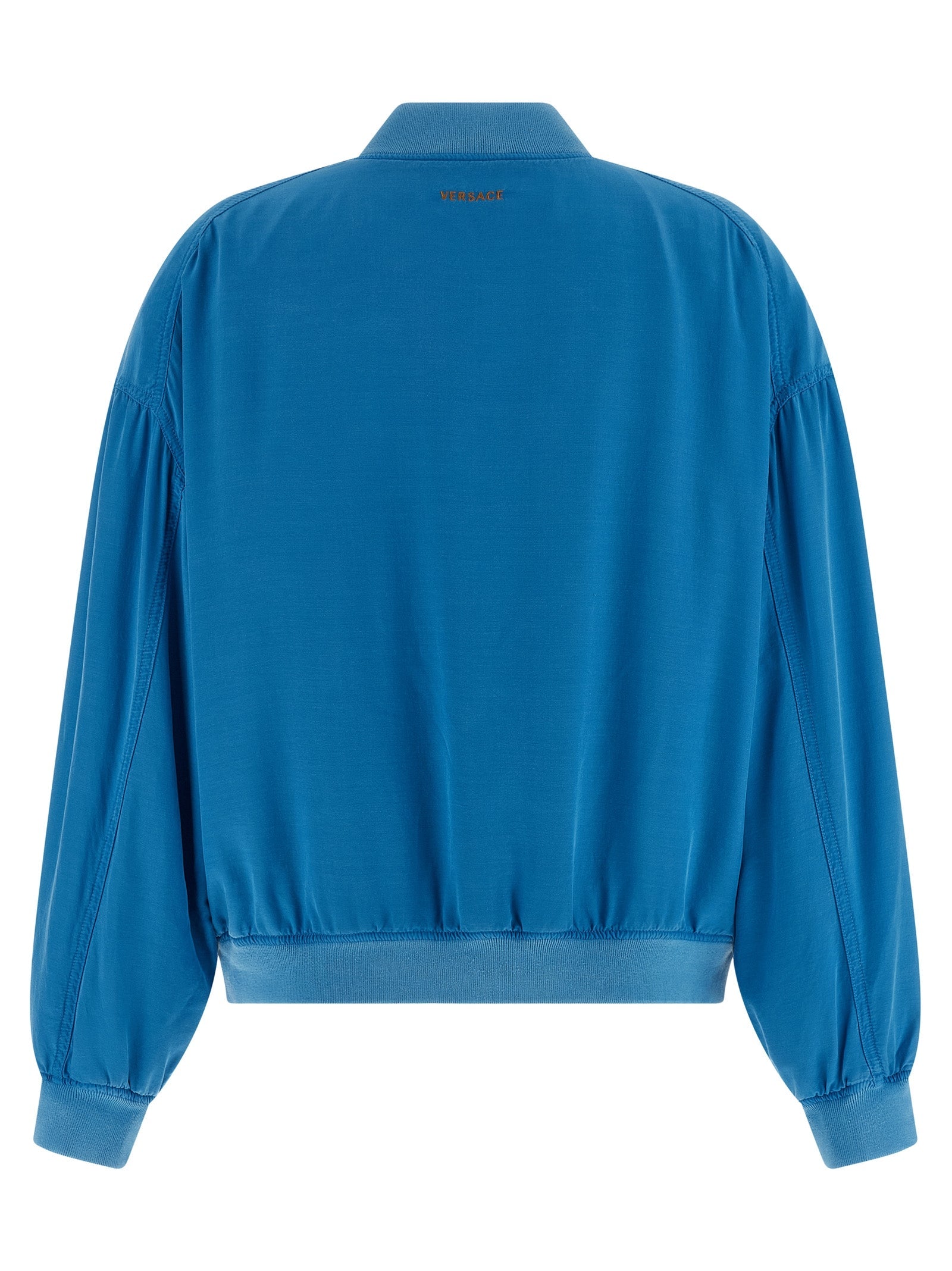 Versace Blue Silk Bomber Versace