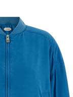 Versace Blue Silk Bomber Versace
