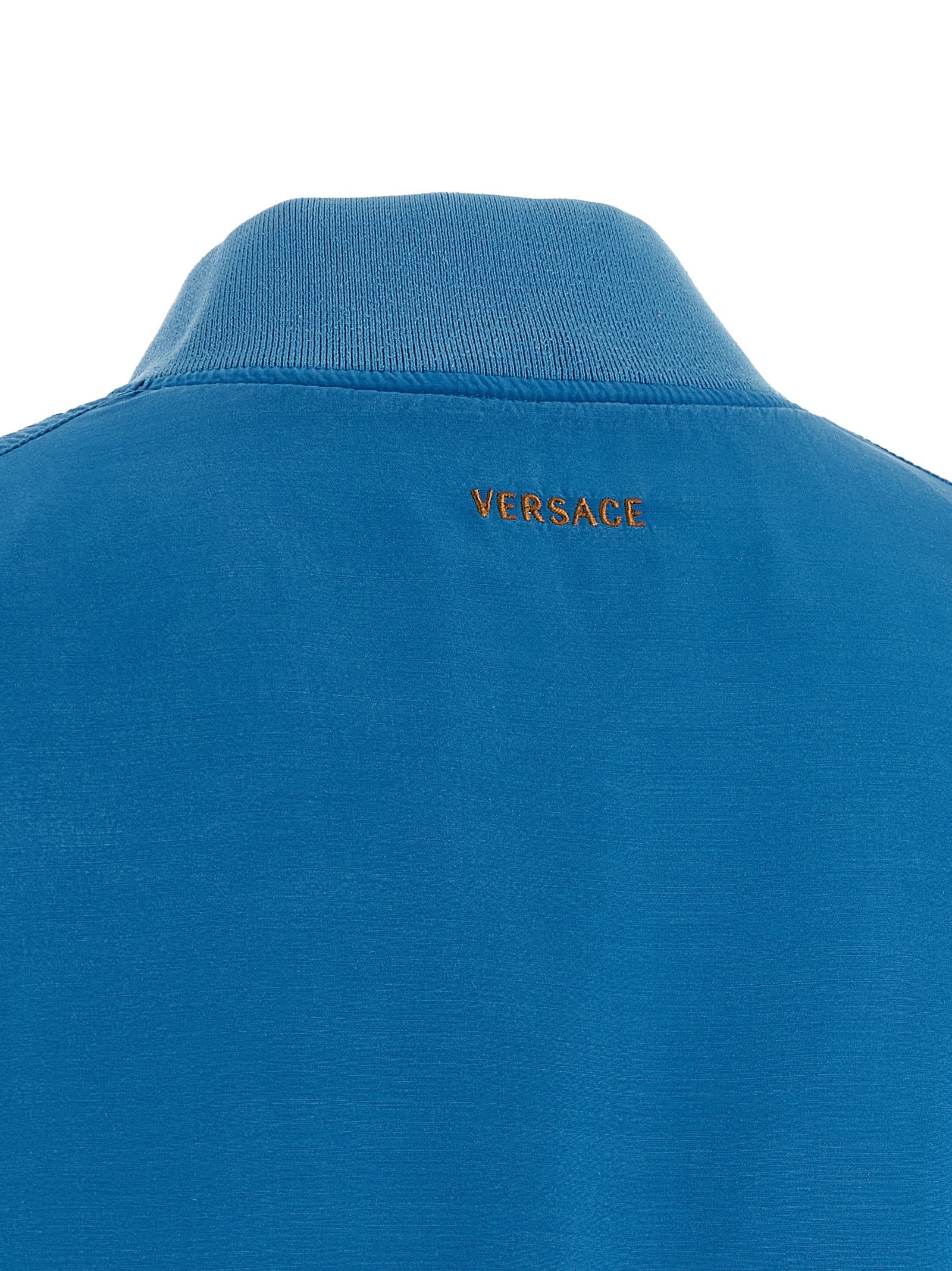 Versace Blue Silk Bomber Versace