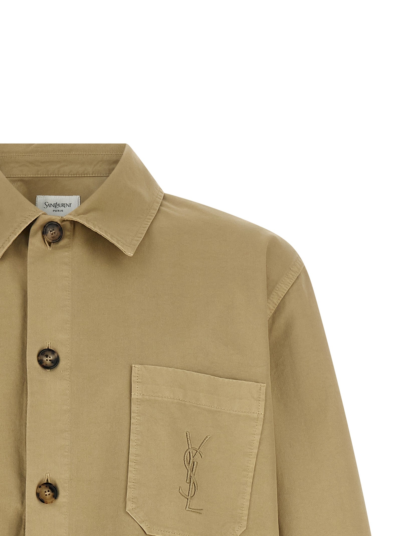 Saint Laurent Beige Cotton Blouse Saint Laurent