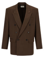 Saint Laurent Brown Silk Blazer Saint Laurent