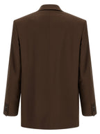 Saint Laurent Brown Silk Blazer Saint Laurent