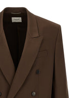 Saint Laurent Brown Silk Blazer Saint Laurent