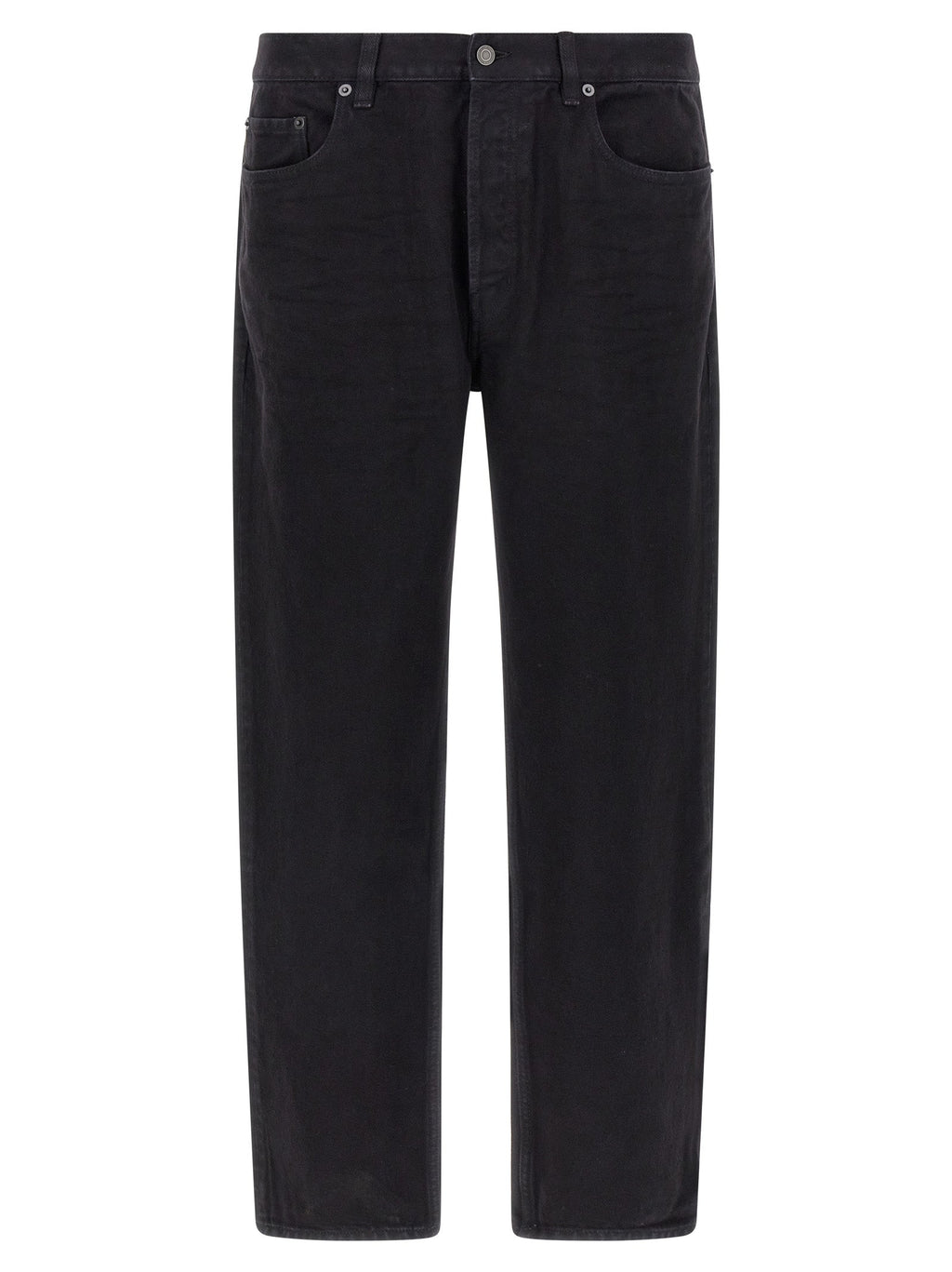 Saint Laurent Black Cotton Straight-Leg Jeans Saint Laurent