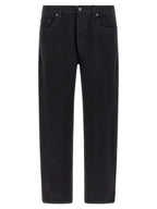 Saint Laurent Black Cotton Straight-Leg Jeans Saint Laurent