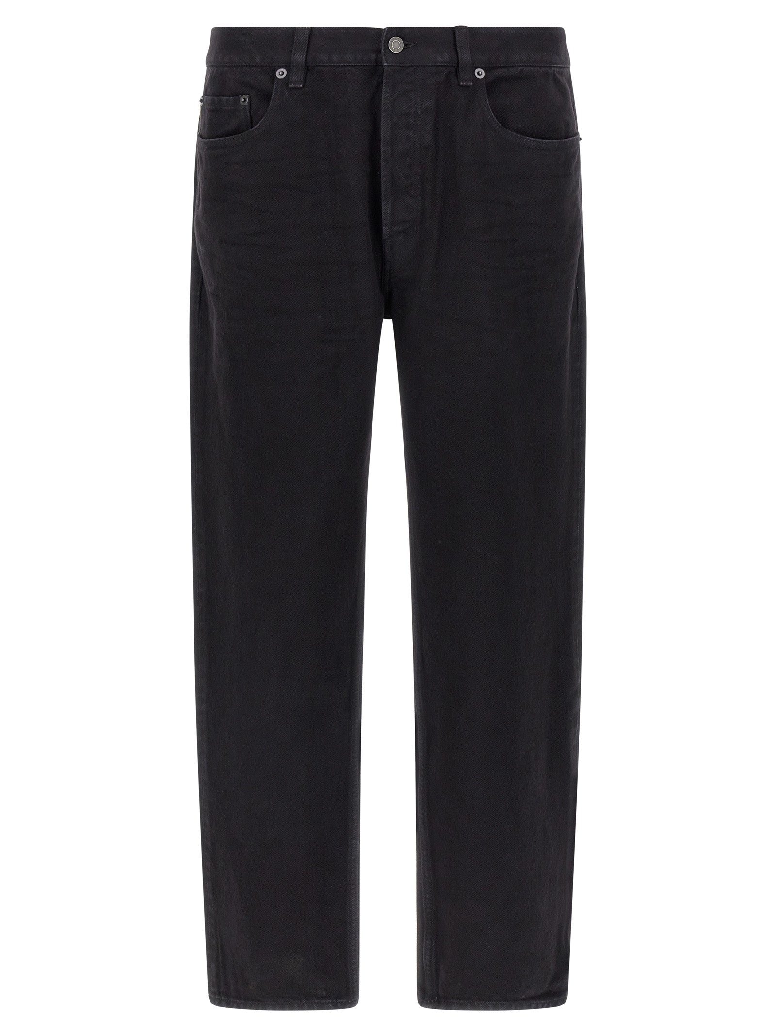 Saint Laurent Black Cotton Straight-Leg Jeans Saint Laurent