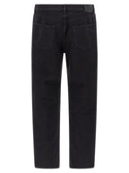 Saint Laurent Black Cotton Straight-Leg Jeans Saint Laurent