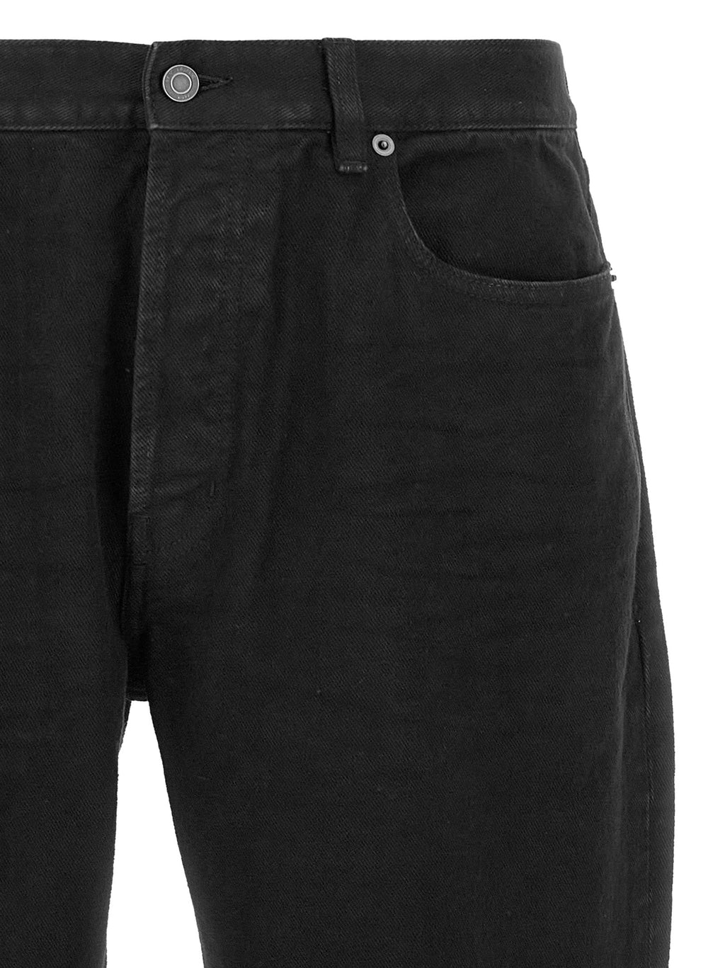 Saint Laurent Black Cotton Straight-Leg Jeans Saint Laurent