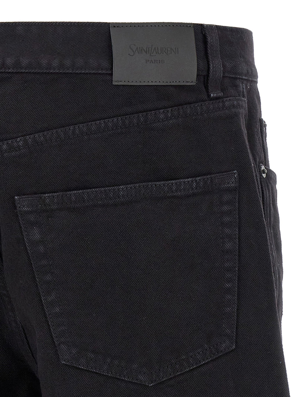 Saint Laurent Black Cotton Straight-Leg Jeans Saint Laurent