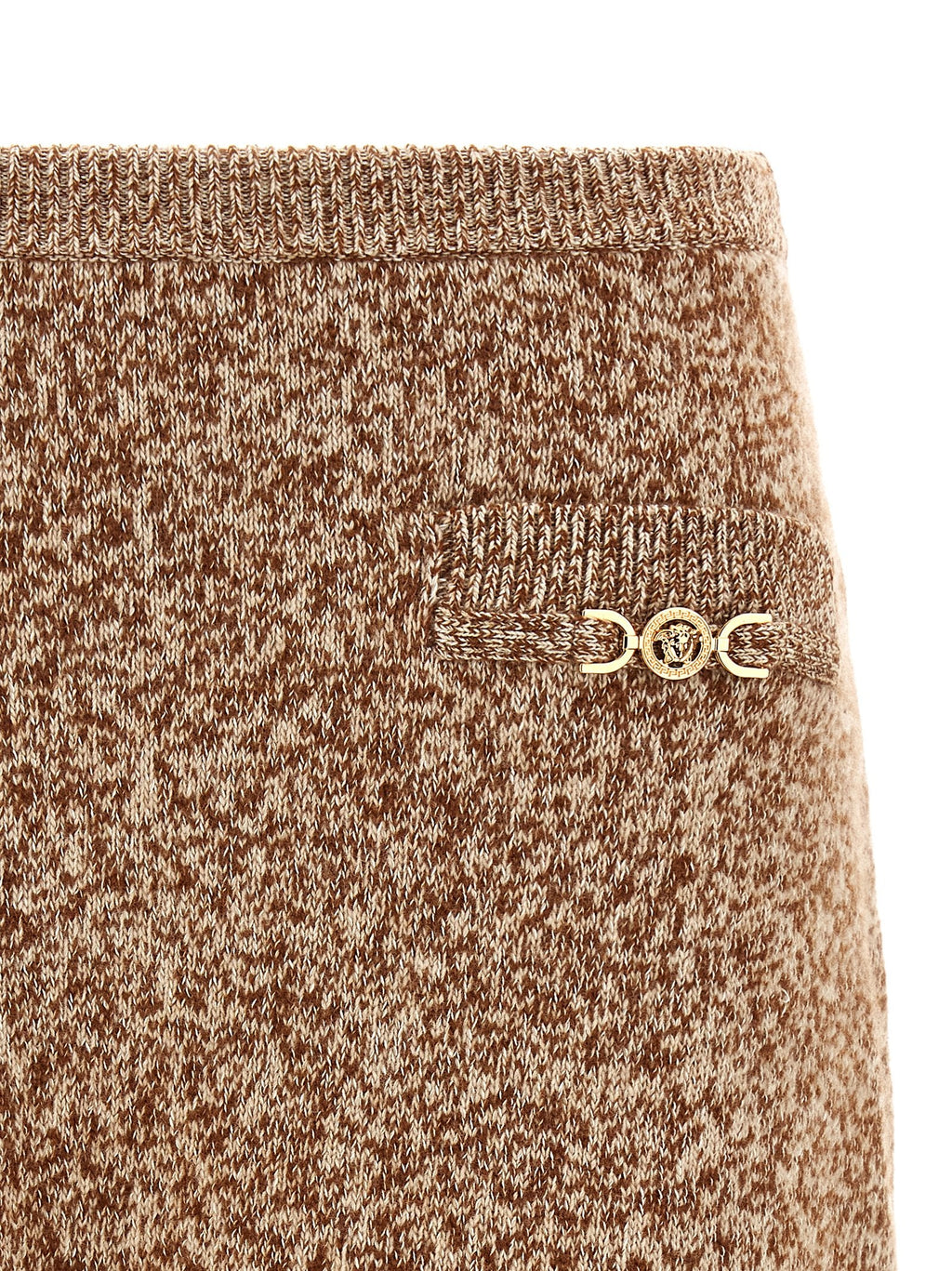 Versace Multicolor Virgin Wool Long Skirt Versace