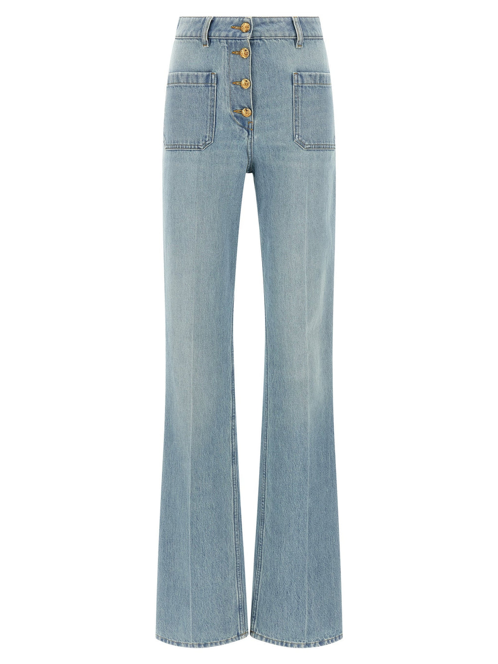 Valentino Garavani Blue Cotton High-Waisted Jean Valentino Garavani
