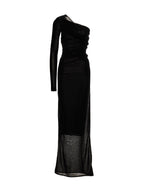 Saint Laurent Black Viscose Long Dress Saint Laurent