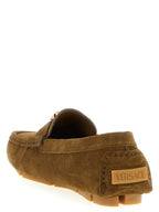 Versace Brown Calfskin Slip-On Loafers Versace