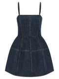 Fendi Blue Cotton Short Dress Fendi