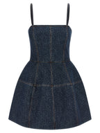 Fendi Blue Cotton Short Dress Fendi
