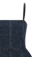 Fendi Blue Cotton Short Dress Fendi