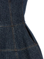 Fendi Blue Cotton Short Dress Fendi