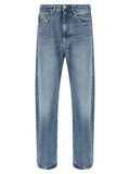 Versace Blue Cotton Straight-Leg Jeans Versace