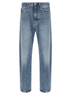 Versace Blue Cotton Straight-Leg Jeans Versace