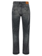 Versace Gray Cotton Straight-Leg Jeans Versace