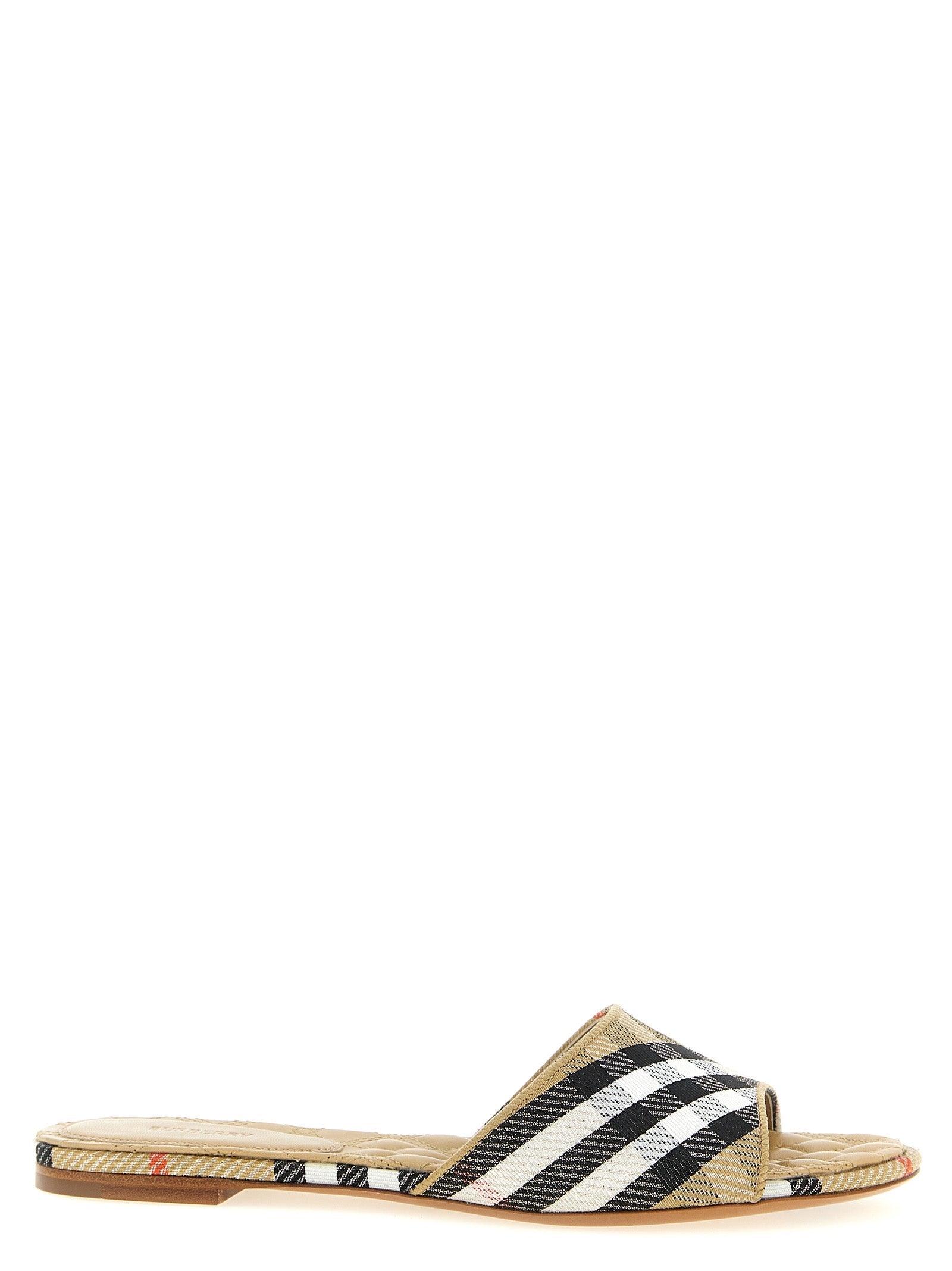 Burberry Beige Polyester Slides Burberry