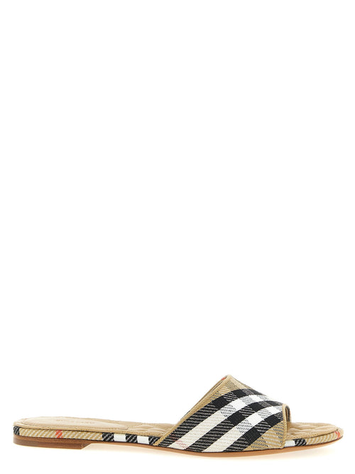 Burberry Beige Polyester Slides Burberry