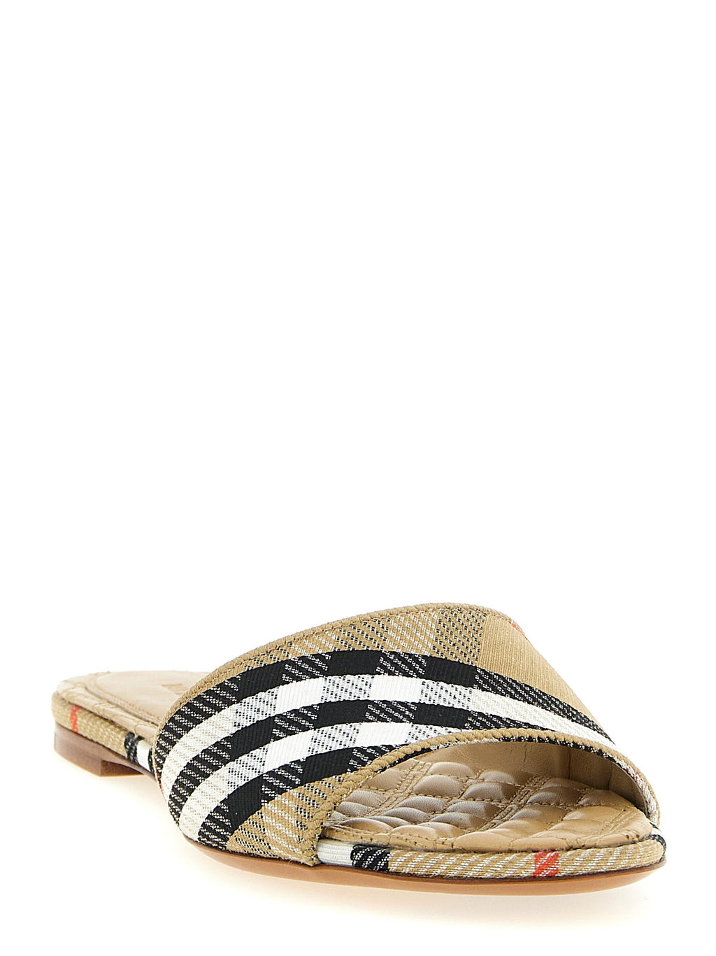 Burberry Beige Polyester Slides Burberry