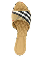 Burberry Beige Polyester Slides Burberry