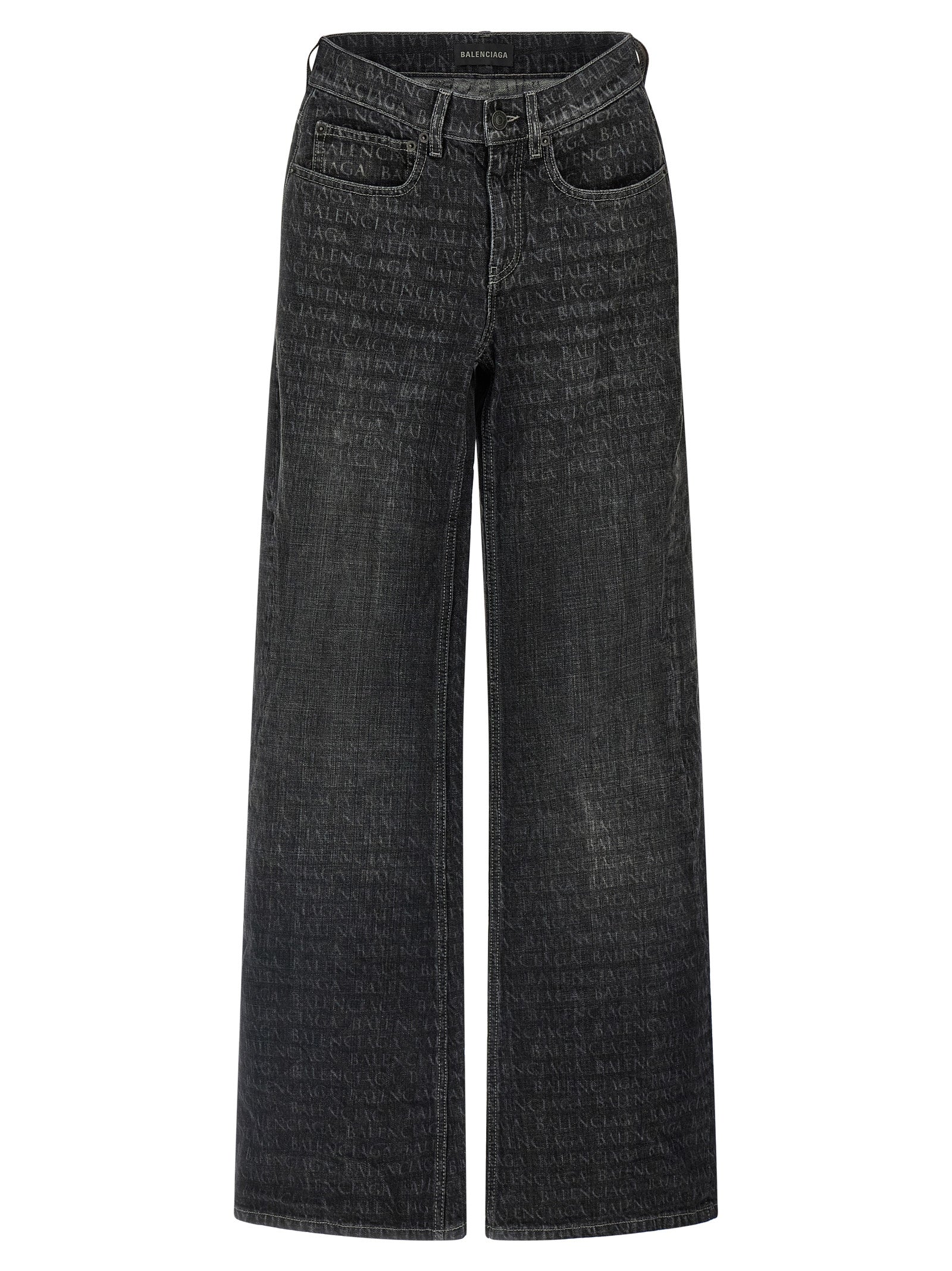 Balenciaga Black Cotton Flared Jeans Balenciaga