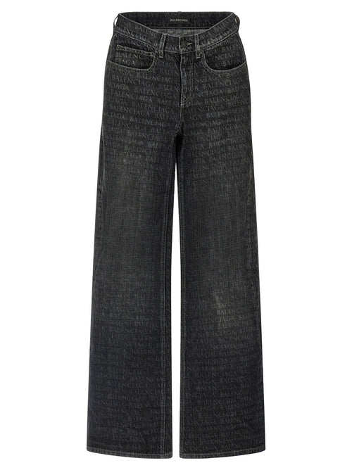 Balenciaga Black Cotton Flared Jeans Balenciaga