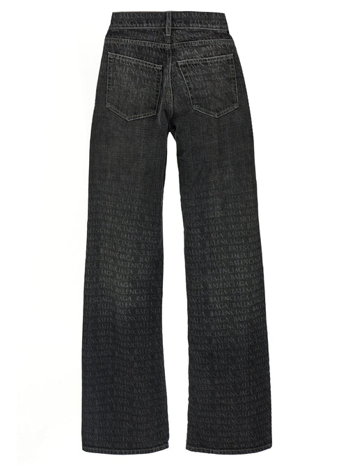 Balenciaga Black Cotton Flared Jeans Balenciaga