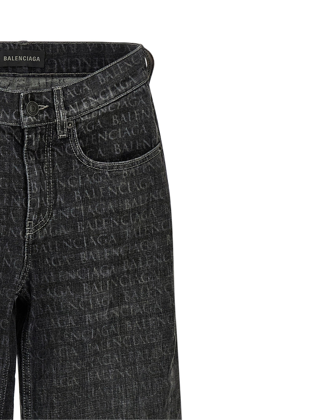 Balenciaga Black Cotton Flared Jeans Balenciaga