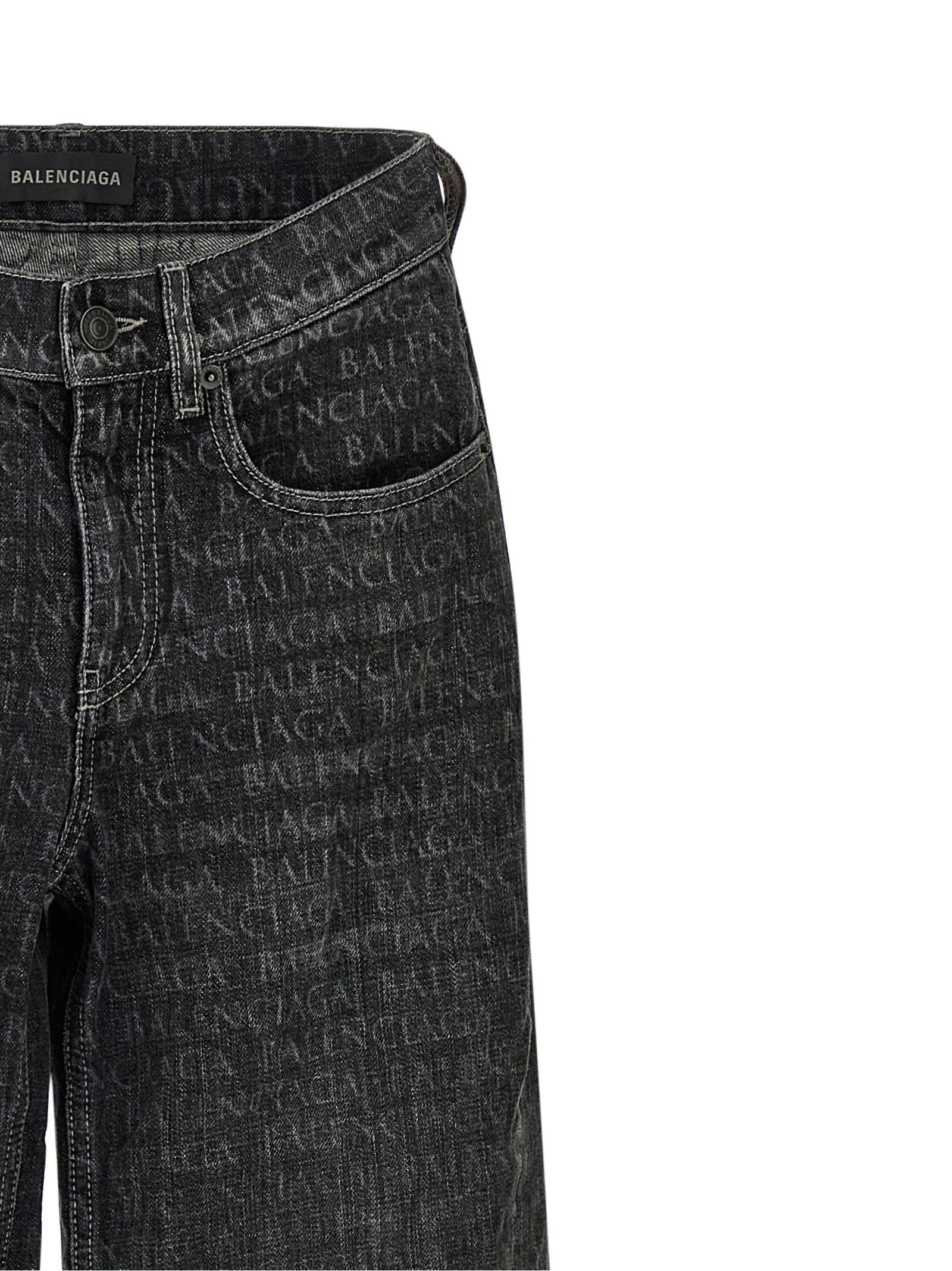 Balenciaga Black Cotton Flared Jeans Balenciaga