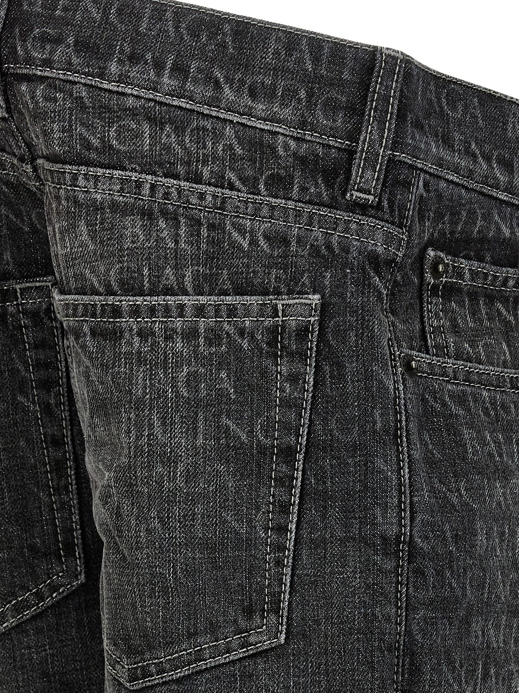 Balenciaga Black Cotton Flared Jeans Balenciaga