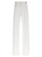 Versace White Cotton Straight-Leg Jeans Versace