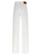 Versace White Cotton Straight-Leg Jeans Versace