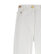 Versace White Cotton Straight-Leg Jeans Versace